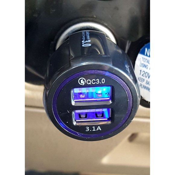 3 X Dual LED Port Car Charger Cell Phone Charging Adaptor Wholesale New Black - Picture 2 of 2